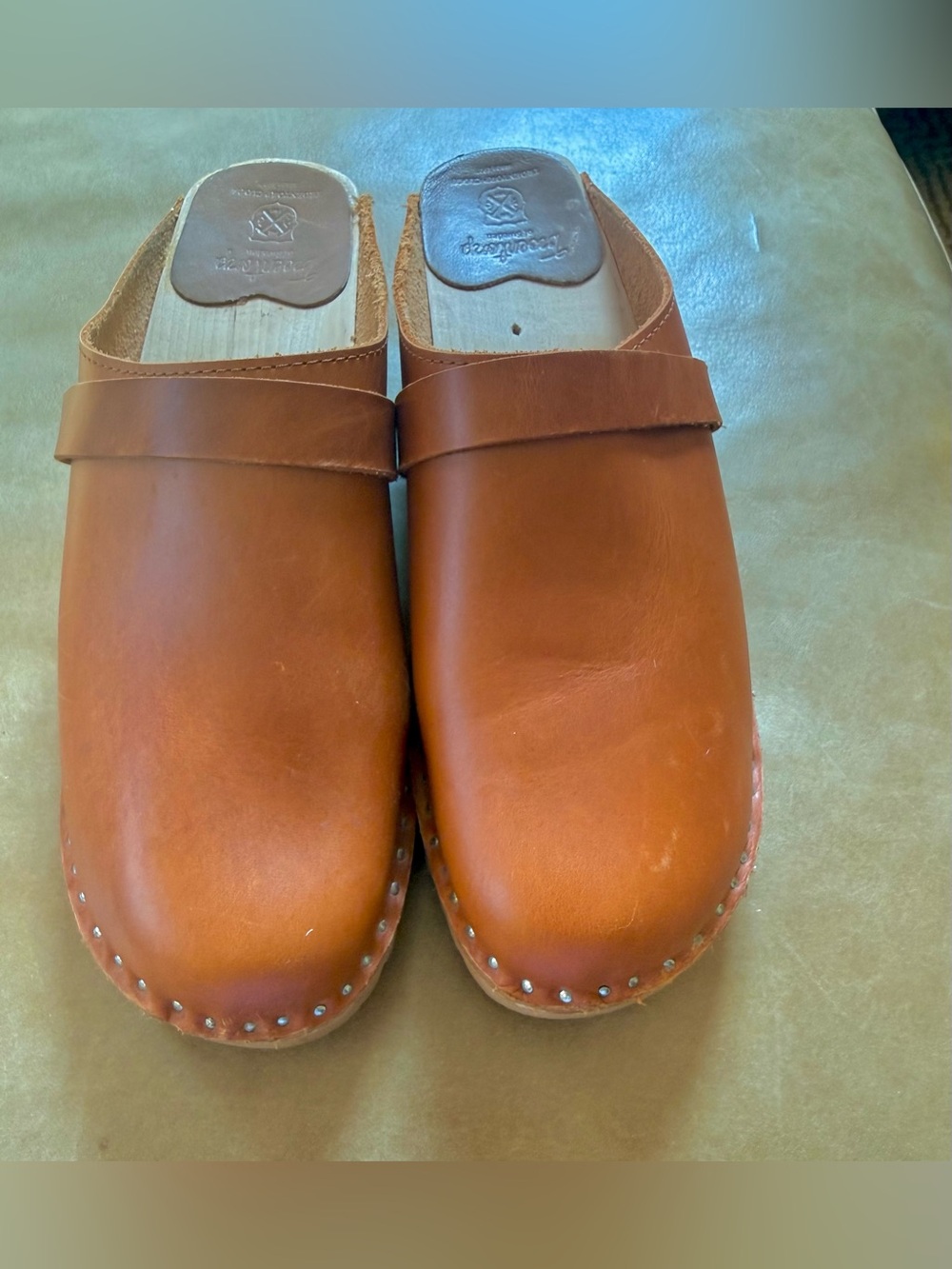 Troentorp Cognac Leather Clogsn— size 39 / 8.5 - Picture 4 of 6